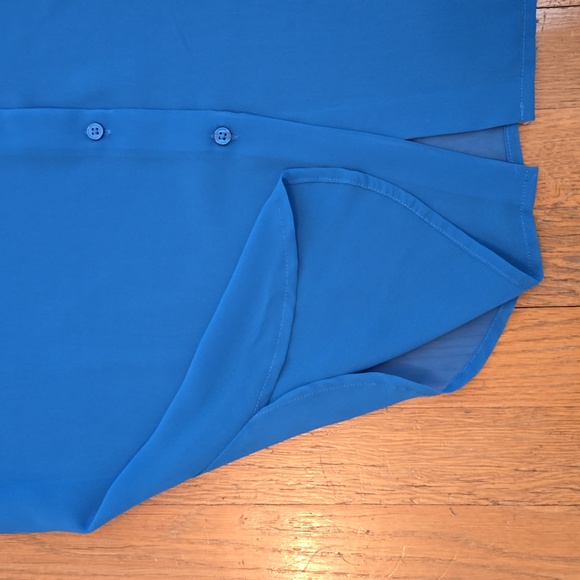 WORTHINGTON WOMENS PETITE FRONT BUTTON LONG SLEEVE BLUE BLOUSE SIZE PETITE XL - Picture 13 of 14
